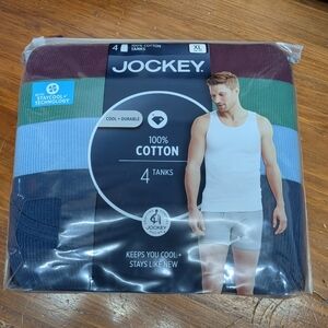 Jockey 100% Cotton A-Shirt Tank - 4 Pack - Size XL ( 46-48 )